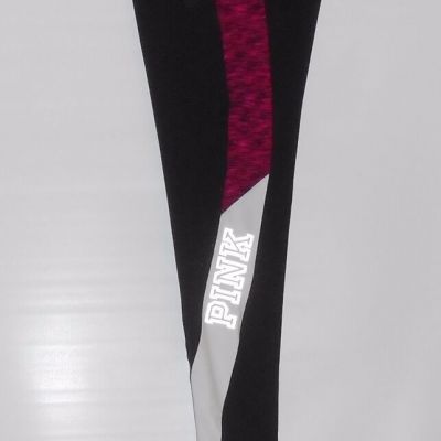 Victoria's Secret Pink Ultimate Yoga Legging Black & Sassy Berry XS NWT